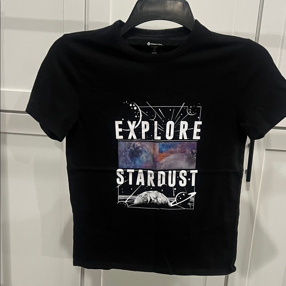 Black Explore Stardust Kids T-Shirt
